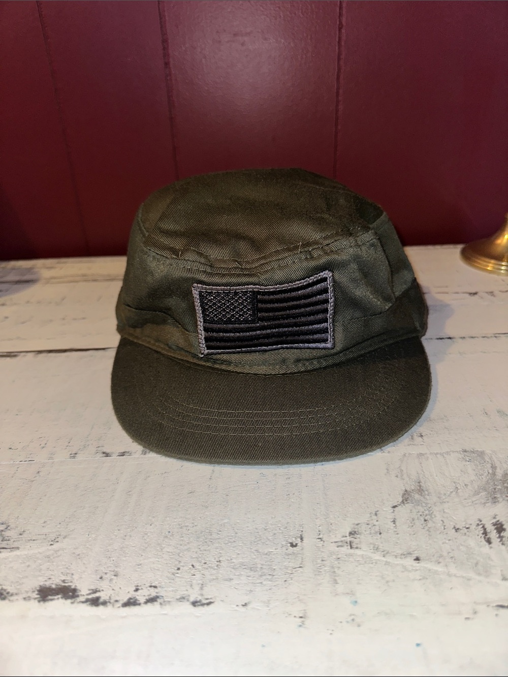 Kids Olive Patrol Cap with Flag Patch